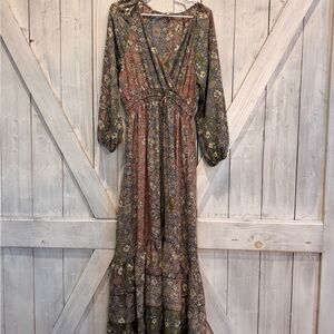 Anthropologie Multicolor Floral Long Sleeve Dress